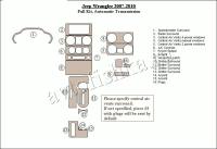 Декоративные накладки салона Jeep Wrangler 2007-2010 полный набор, Автоматическая коробка передач