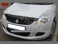 Дефлектор капота темный с надписью Suzuki Swift 2011-