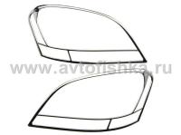 Mercedes-Benz W164 ML (05-08) рамки передних фар хромированные, комплект 2 шт.