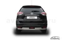 Защита заднего бампера Arbori d57+d57 двойная NISSAN X-TRAIL 2015-