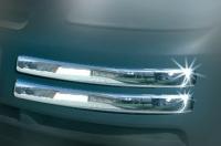 Volkswagen Caddy (04–09) Накладки на передний бампер, нерж., 2 части
