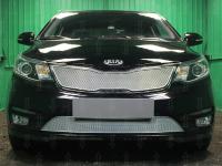 Kia Rio (15–) Защита радиатора Premium, хром, низ