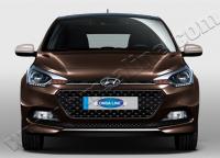 Hyundai i20 (13–) Накладка на передний бампер, нерж.(хэтчбек5D)