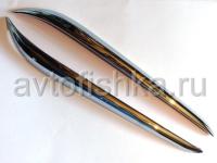 Toyota Land Cruiser Prado 150 (10-) угловые хромированные молдинги на передний бампер, комплект 2 шт.