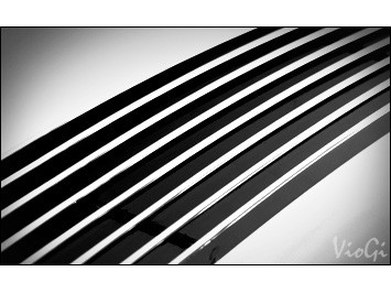 Chevrolet Cruze (2009-) алюминиевая накладка на решетку радиатора, горизонтальный дизайн, комплект 2 шт.