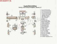 Toyota RAV4 (06-) декоративные накладки под дерево или карбон (отделка салона), полный набор, 2DIN Stereo/навигация, ручной климат контроль , правый руль