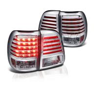 Toyota Land Cruiser 100 (98-03) фонари задние светодиодные хромированные, комплект лев.+прав.