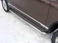 Volkswagen Touareg (14–) Пороги с площадкой (нерж. лист) 60,3 мм
