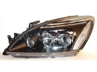 Mitsubishi Lancer 9 (03-07) передние фары линзовые черные, комплект 2 шт.