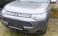 Сетка на бампер внешняя для MITSUBISHI Outlander 2012-2015, 2 шт., черн., 15 мм