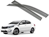 Kia Rio (11–/15–) Дефлекторы боковых окон с черным молдингом, OEM стиль, седан