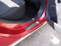 Renault Sandero (13–) Накладки на пороги (лист шлифованный)