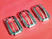 Hummer H2 (02-08) защитные решеточки на верхние средние габаритные фонари на крыше, алюминий, комплект 3 шт.