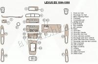 Декоративные накладки салона Lexus ES 1994-1996 полный набор, Соответствие OEM