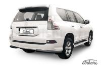 Защита заднего бампера "уголки" Arbori d76 черные LEXUS GX-460 2013-