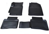 Kia Rio (17–) Коврики салона (полиуретан), чёрные (3D) (FB)