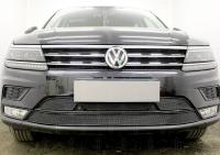 Volkswagen Tiguan (17–) Защита радиатора Premium, чёрная, низ (2 части)