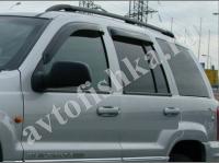 Дефлекторы боковых окон 4 части темные Jeep Grand Cherokee 1999-2004