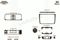 Skoda Fabia 2006-2014 декоративные накладки (отделка салона) под дерево, карбон, алюминий