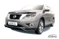 Защита переднего бампера Arbori d57 "волна" черная NISSAN PATHFINDER 2014-