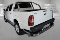 Toyota Hilux (12–) Защита заднего бампера, цельная (76 мм, полир. нерж.)