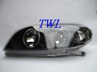 Toyota Vios, Saluna (03-05) Taiwan type фары передние линзовые черные со светящимися ободками, комплект 2 шт.
