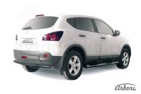 Защита заднего бампера Arbori d57 черная NISSAN QASHQAI 2007-2009