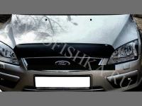 Дефлектор капота тeмный короткий Ford Focus 2005-2007
