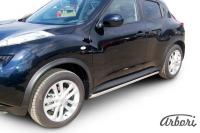 Защита штатных порогов Arbori d42 с гибами NISSAN JUKE 2WD 2010-
