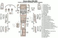Декоративные накладки салона Nissan Altima 2005-2006 полный набор, Автоматическая коробка передач, без навигации