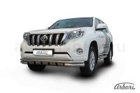 Защита переднего бампера Arbori d76+d57 двойная с профильной ЗК TOYOTA LAND CRUISER PRADO J150 2014-