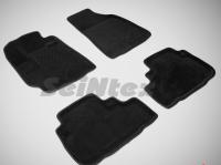 Toyota Highlander (10–13) Коврики салона текстильные 3D, чёрные