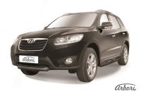 Защита переднего бампера Arbori d76 короткая черная HYUNDAI SANTA-FE 2010-2012