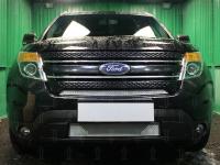 Ford Explorer (12–15) Защита радиатора Premium, хром, верх