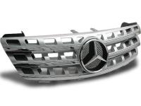 Mercedes ML W164 (05-08) решетка радиатора перфорированная серебристая с хромом со звездой, дизайн ML 2009 года.