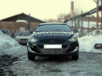 Hyundai Solaris (10-) накладка на решетку бампера