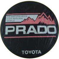 Чехол запасного колеса из экокожи с эмблемой Toyota Land Cruiser Prado mountains, радиусы  14; 15; 16; 17;