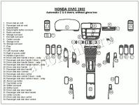 Декоративные накладки салона Honda Civic 2002-2002 АКПП, 2 or 4 двери, без перчаточный ящик, 34 элементов.