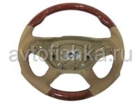 Mercedes W221, W216 (05-08) руль, дизайн AMG, бежевая кожа - светлое дерево орех