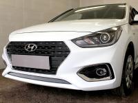 Hyundai Solaris (17–) Защита радиатора, хром