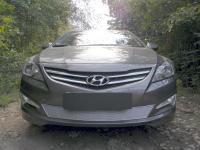 Hyundai Solaris (14–16) Защита радиатора Premium, хром