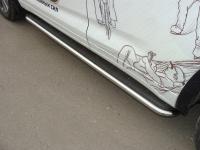 Toyota Highlander (17–) Пороги с площадкой (нерж. лист) 42,4 мм