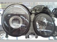 Mercedes E W210 (1999-2002) фары передние линзовые черные, комплект 2 шт.