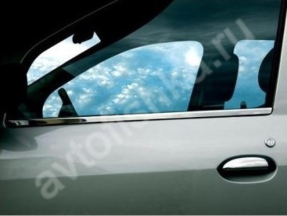 Renault Sandero (2006-) молдинги окон нижние из нержавеющей стали, 4 шт.