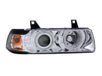 BMW E36 (91-99) фары передние линзовые хромированные, со светящимися ободками