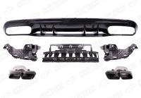 Mercedes-Benz C-Klasse W205 рестайлинг 2018 - 2021 Диффузор заднего бампера 6.3S AMG с черными насадками