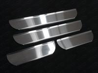 Kia Rio (15–) Накладки на пороги (лист зеркальный)