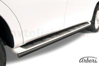 Защита штатного порога Arbori d57 черная NISSAN PATROL 2012-2014