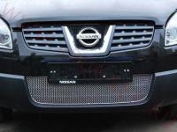 Nissan Qashqai (06-10) накладки на нижнюю решетку переднего бампера из нержавеющей стали, сетка