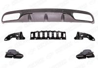 Mercedes-Benz C-Klasse W205 Coupe 2014 - 2018 Диффузор заднего бампера 6.3 AMG черный с черными насадками